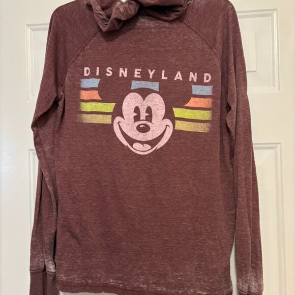 Disneyland Maroon Mickey Sweatshirt Hoodie - Picture 4 of 4